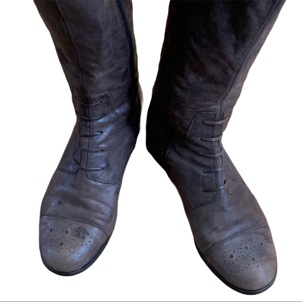 Gabor Brown Leather Riding Boots Size 7